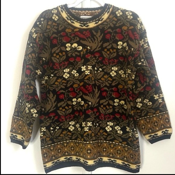 Lands' End Sweaters - Vintage Lands' End Floral Heavy Swater